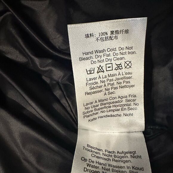 DKNY Glossy Leopard Print Puffer Jacket Women’s M Black Cinched Waist - Picture 6 of 9